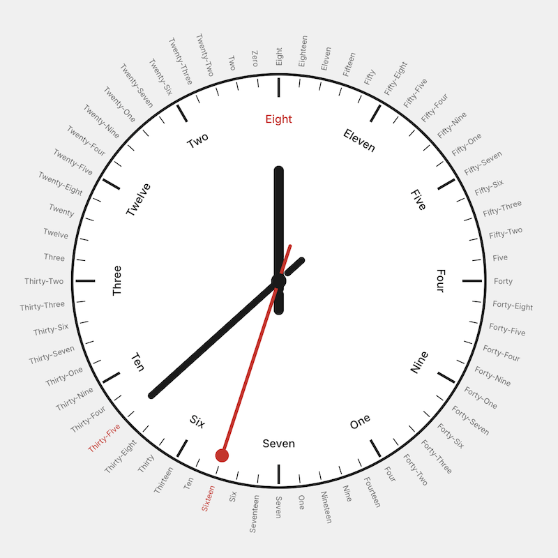 The Accursèd Alphabetical Clock